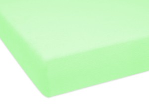 Prześcieradło z gumką 80x190 cm grube z frotte seledynowe