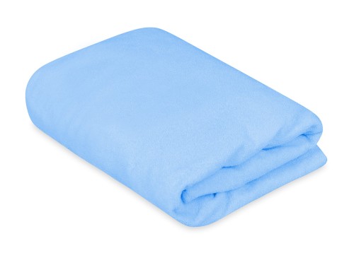 prześcieradło w kolorze niebieskim z gumką frotte wymiar 60/90 cm