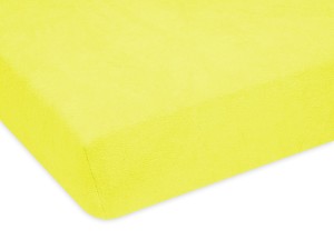 Prześcieradło z gumką 70x180 cm bardzo grube z frotte żółte