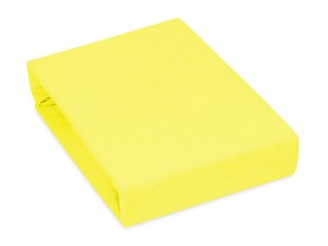 Prześcieradło z gumką 90x180 cm bardzo grube z frotte żółte