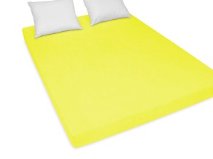 Prześcieradło z gumką 220x200 cm bardzo grube z frotte żółte