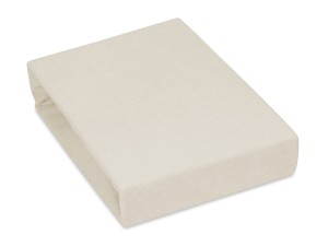 Prześcieradło z gumką 90x190 cm bardzo grube z frotte ecru