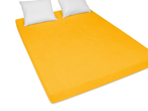 polskie prześcieradło w kolorze słonecznym materiał frotte 200x200 cm