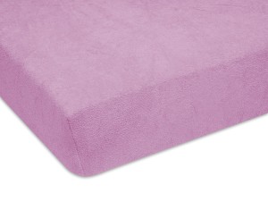 Prześcieradło z gumką 80x180 cm bardzo grube z frotte fioletowe