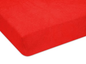 Prześcieradło z gumką 70x120 cm bardzo grube z frotte czerwone