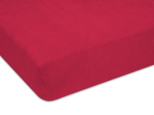 Prześcieradło z gumką 70x160 cm bardzo grube z frotte bordowe