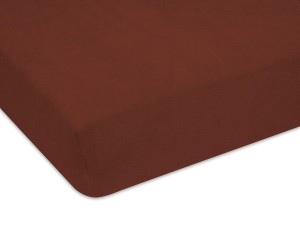 Prześcieradło z gumką 80x190 cm bardzo grube z frotte brązowe