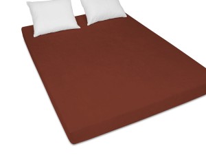 Prześcieradło z gumką 200x200 cm bardzo grube z frotte brązowe