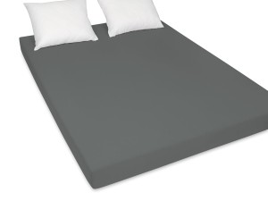 Prześcieradło jersey 200x200 cm grube z gumką grafitowe