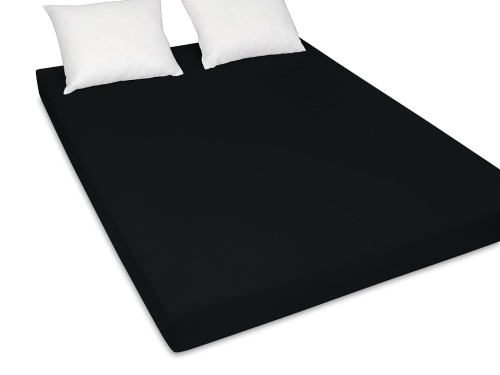 prześcieradło jersey czarne w rozmiarze 140x200 cm