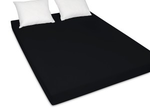Prześcieradło jersey 200x200 cm grube z gumką czarne