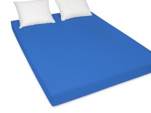 Prześcieradło jersey 200x200 cm grube z gumką szafirowe