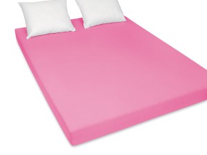 Prześcieradło jersey 200x200 cm grube z gumką różowe