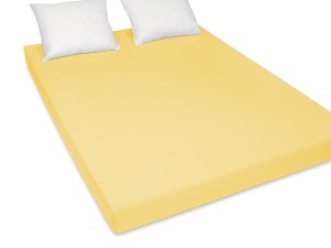 Prześcieradło jersey 200x200 cm grube z gumką żółte