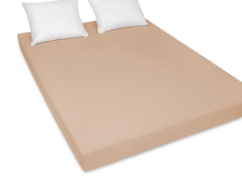 polskie prześcieradło z gumką jersey 200x200 cm kolor beżowy