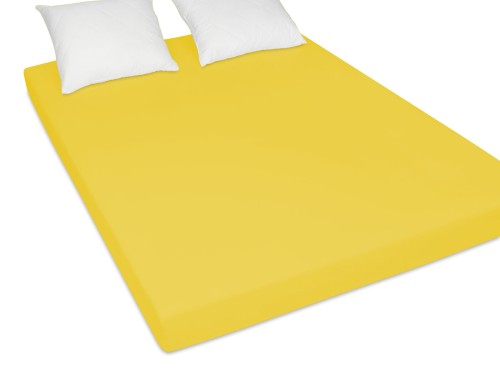 solidne prześcieradło na materac z jersey 220x200 cm żółte