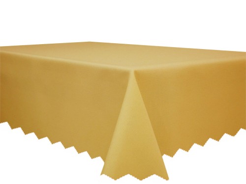 obrus w kolorze beżowym na stół 160x220 cm plamoodporny bez nadruku
