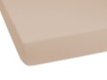 luksusowe prześcieradło jersey z gumką polskie w kolorze jasnobeżowym 90x160 cm