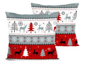 Poszewka świąteczna na poduszkę 40x40 cm jaśka satyna bawełniana świąteczna w pasy