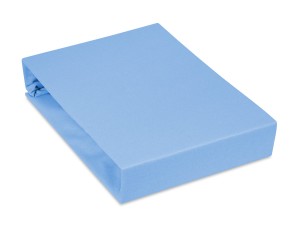 Prześcieradło jersey 70x200 cm grube z gumką niebieskie