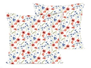 Poszewka na poduszkę 40x40 cm jaśka satyna bawełniana w czerwone maki