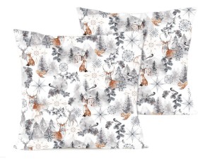 Poszewka świąteczna na poduszkę 40x40 cm jaśka satyna bawełniana zimowa szara