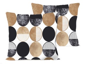 Poszewka na poduszkę 40x40 cm jaśka satyna bawełniana w brązowe koła