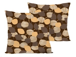 Poszewka na poduszkę 40x40 cm jaśka satyna bawełniana w liście brązowe