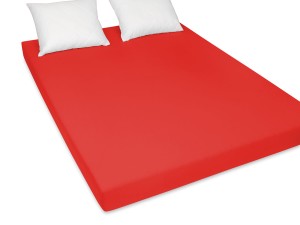 Prześcieradło jersey 160x200 cm grube z gumką czerwone