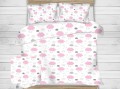 pościel bawełniana 160x200 cm biało-różowa