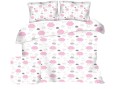 pościel dziecięca 160x200 cm w chmurki różowe