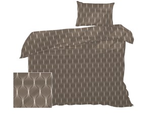 Pościel 140x200 cm satyna bawełniana w kielichy brąz