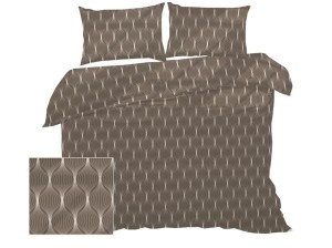 Pościel 160x200 cm satyna bawełniana w kielichy brąz