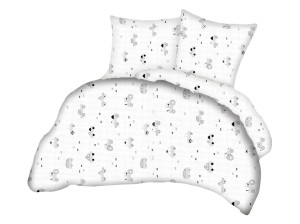Pościel 160x200 cm satyna bawełniana w autka szare na białym