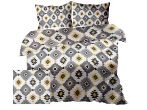 Pościel 160x200 cm satyna bawełniana szara etno
