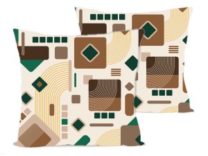 Poszewka na poduszkę 40x40 cm jaśka satyna bawełniana w kwadraty exclusive beżowe