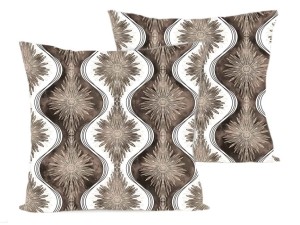 Poszewka na poduszkę 40x40 cm jaśka satyna bawełniana w kalejdoskop brąz