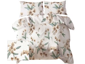 Pościel 160x200 cm satyna bawełniana storczyk z napisami