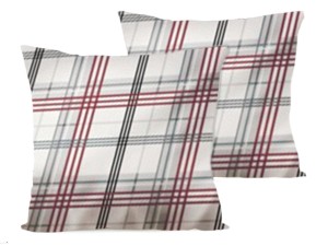 Poszewka na poduszkę 40x40 cm jaśka satyna bawełniana w kratę lux