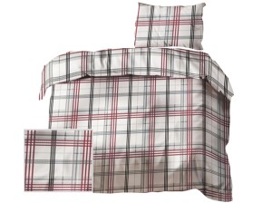 Pościel 140x200 cm satyna bawełniana w kratę lux