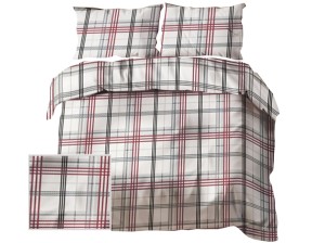 Pościel 160x200 cm satyna bawełniana w kratę lux