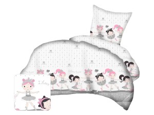 Pościel 140x200 cm satyna bawełniana w baletnice