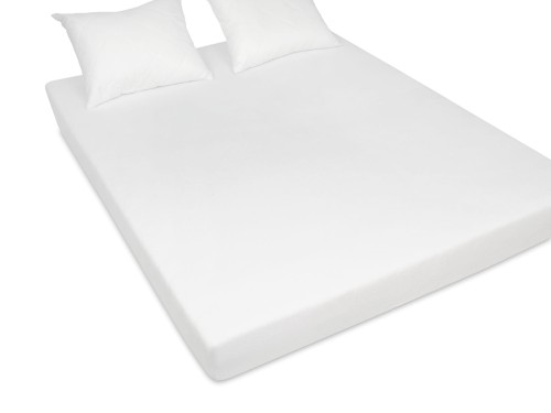 prześcieradło w rozmiarze 140/200 cm frotte kolor biały