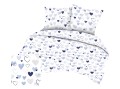 pościel 160/200 cm dziecięcy wzór w niebieskie serduszka