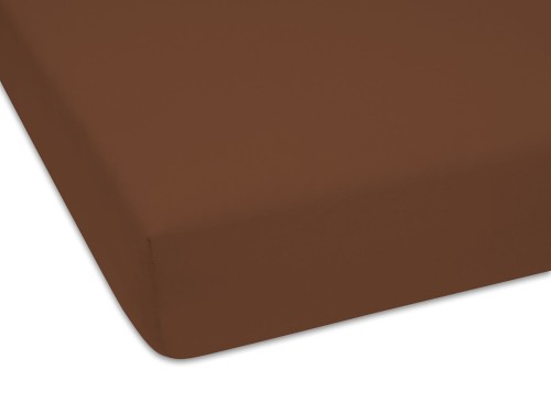 grube prześcieradło z gumką w kolorze brązowym jersey 60/120 cm