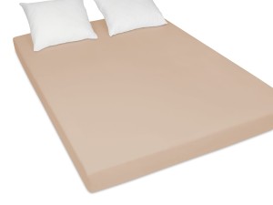 Prześcieradło jersey 160x200 cm bardzo grube z gumką jasny beż