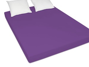 Prześcieradło jersey 200x220 cm bardzo grube z gumką śliwkowe