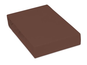 Prześcieradło jersey 80x200 cm bardzo grube z gumką brązowe
