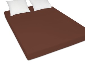 Prześcieradło jersey 200x220 cm bardzo grube z gumką brązowe