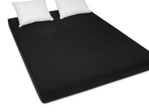 Prześcieradło jersey 160x200 cm bardzo grube z gumką czarne